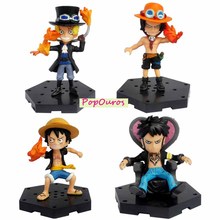 New Arrival Classic Anime One Piece Action Figures PVC Luffy/Ace/Law /Sabo 4pcs/lot For Kids Gift