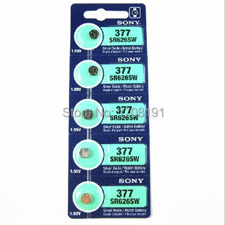100 Original Brand 5Pcs RETAIL New LONG LASTING 377 SR626SW 626 SR626 V377 AG4 Watch Silver