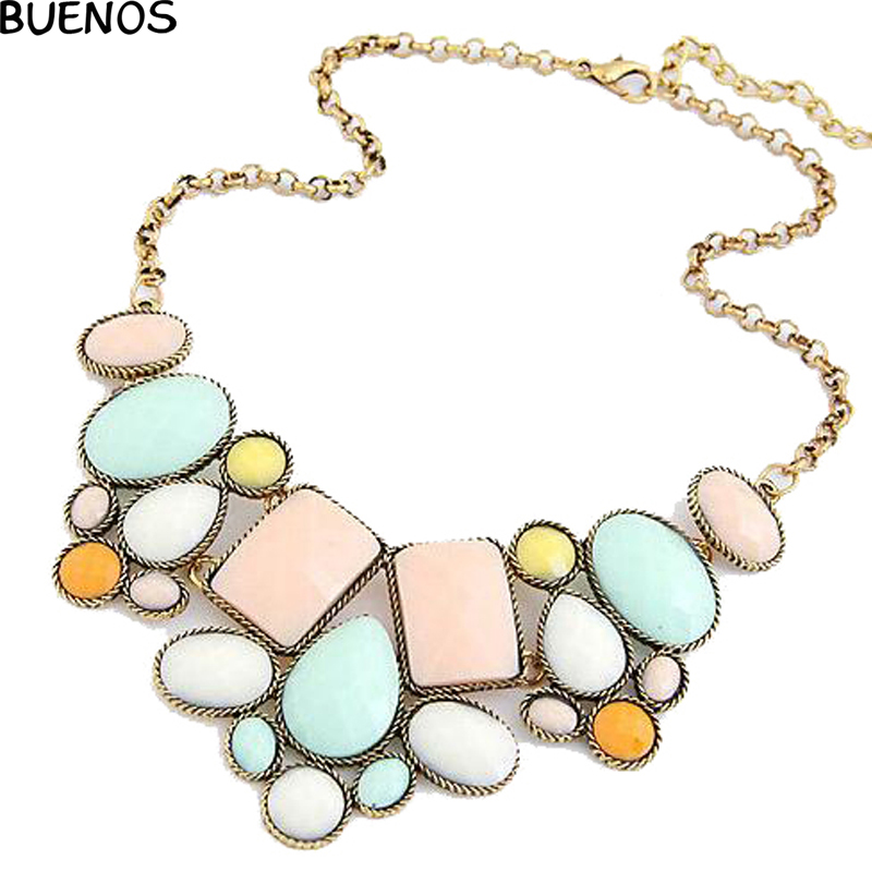 Image of 2016 New Resin Geometric Vintage Maxi Necklaces & Pendants Link Chain Short Statement For Women Necklace Jewelry SW400