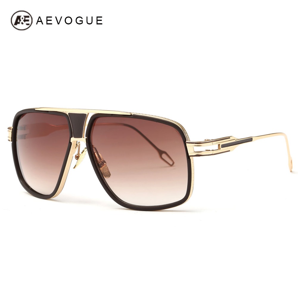 Image of AEVOGUE Men's Sunglasses Newest Vintage Big Frame Goggle Summer Style Brand Design Sun Glasses Oculos De Sol UV400 AE0336