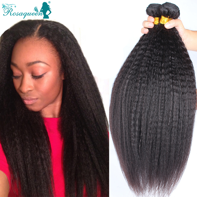 Kinky Straight Hair 7a Mink Brazilian Hair Weave Bundles Yaki Straight 