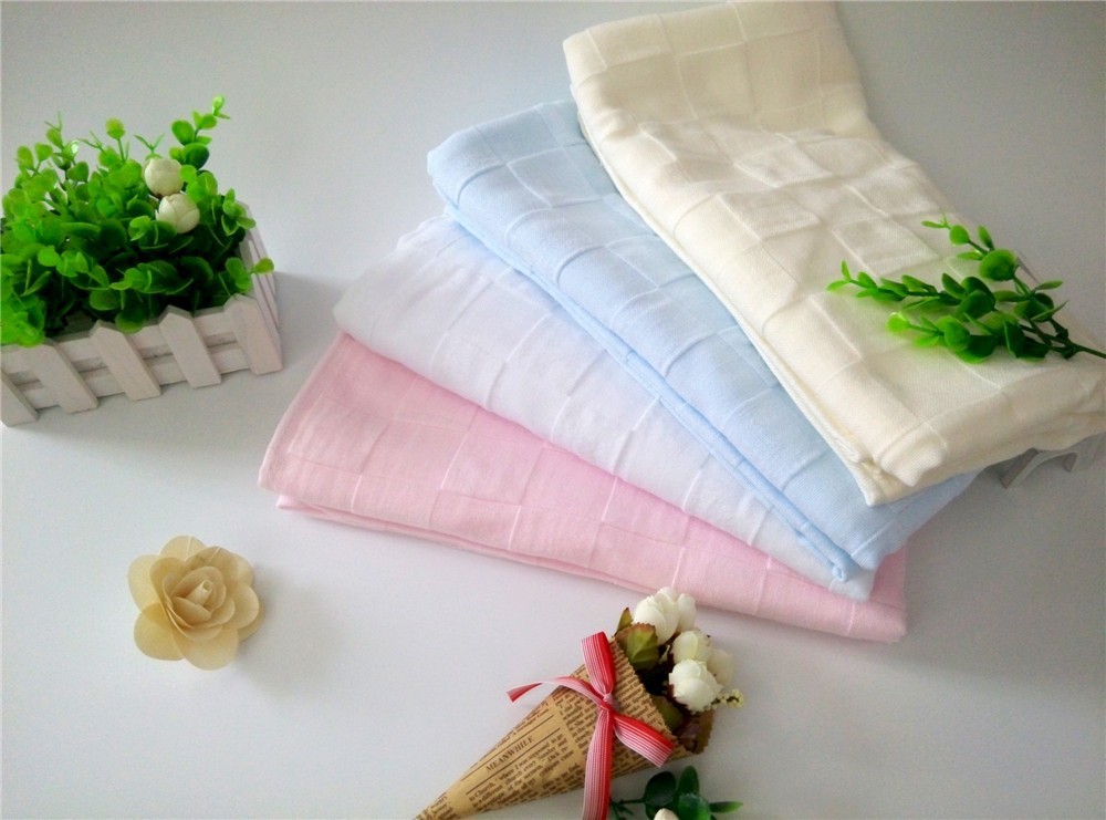 100% cotton gauze organic baby newborn blanket muslin swaddle blanket wrap solid color