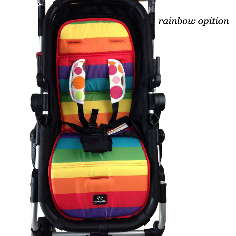 Baby Stroller Mat Waterproof Rainbow Stroller Pad Child Carriage Car Umbrella Cart Seat Cushion BB Car Thermal Thicken Pad