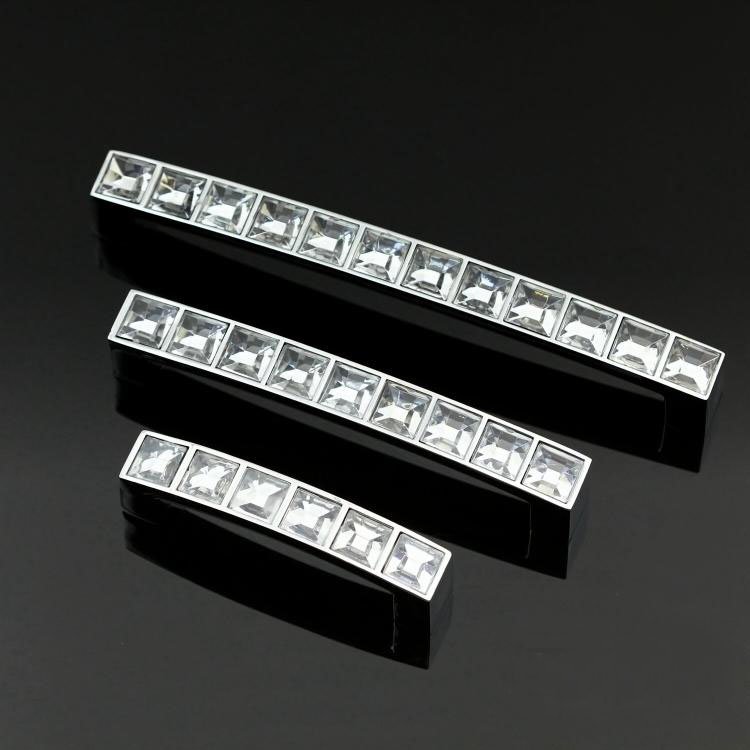 Wholesale!!! 30PCS/LOT  K9 Crystal Handle With Zinc Alloy Chrome Meatl Part(C.C.:96, Length:108mm)