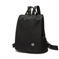 2016 New Trendy Waterproof Nylon Backpack Women Fashion Solid Color Plain Backside Zipper Closure Casual Daypack