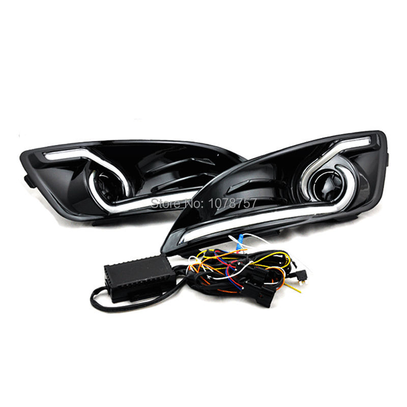 LED DRL With Amber Tunr Light Suitable For Ford Fiesta 2013-2014 (1)