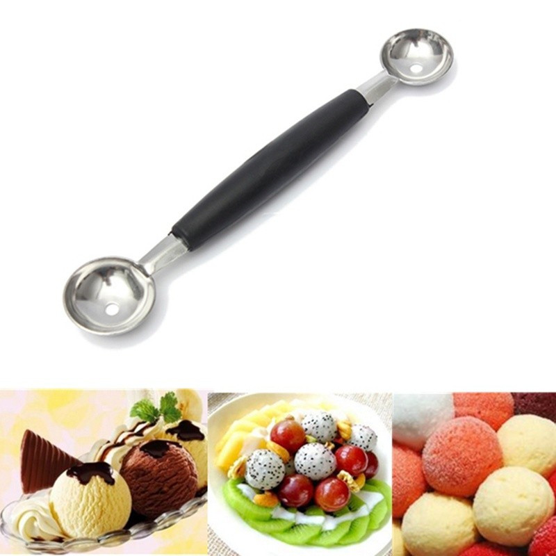 Image of Stalinless Steel Double-end Melon Baller Scoop Fruit Spoon Ice Cream Sorbet cozinha Cooking Tool kitchen accessories gadgets