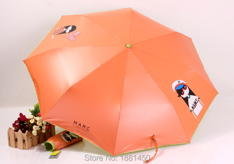 2015 new arrival high quality original single-Miss Cute ugly baby auti UV folded umbrella fashion three folding umbrella