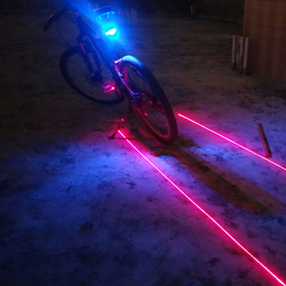 Image of 5LED+2Laser) New Waterproof Bicycle Rear Light have 7 Cool Flash Mode Rear Bike Light at night it is Safe bike taillight