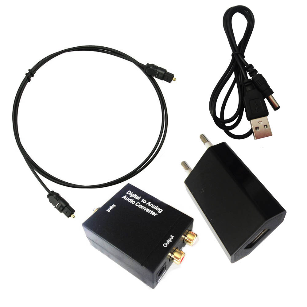 TV Optical SPDIF/Coaxial Digital to RCA L/R Analog Audio Converter