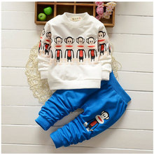 2016 Hot Sale Autumn Baby Boy Clothing Monkey New Born Baby Boy Clothes Newborn Gift Baby Boys Clothes Set Sport Sets