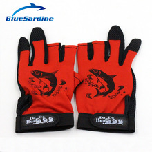 Fishing Gloves ANTI SLIP 3 Half Fingers Clothing Sport Skidproof Mesh Material Fishing Tackle Gloves