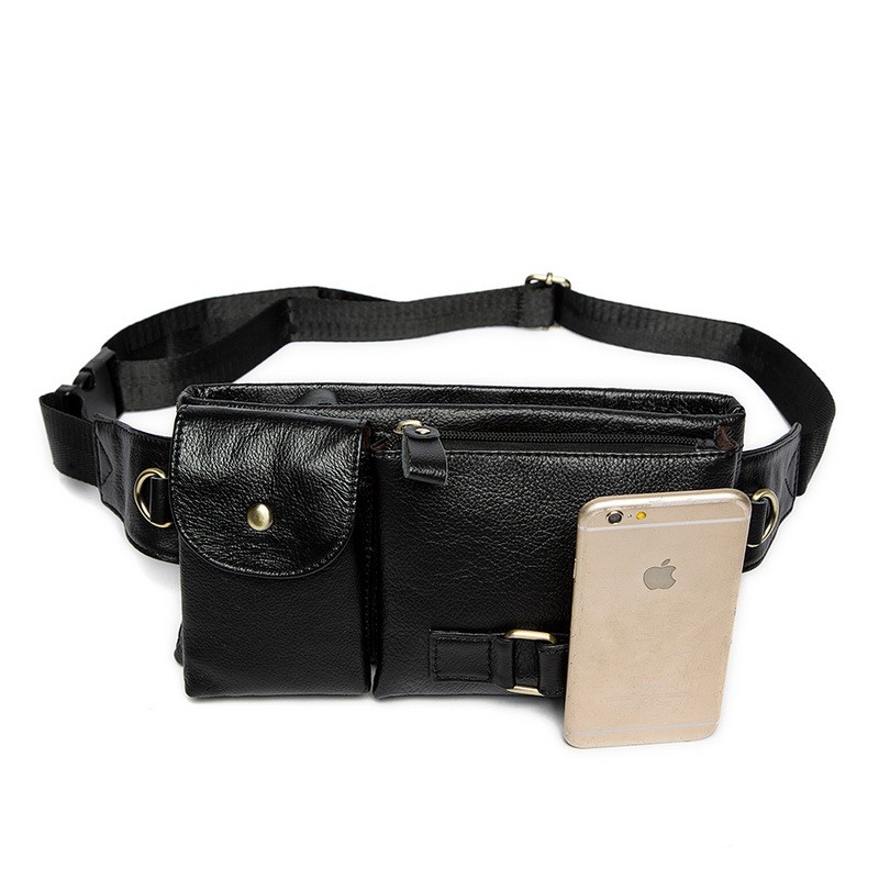 2016 Designer Fashion Vintage Waist Packs Bag Men Genuine Cowhide Leather Waist Bag Leather