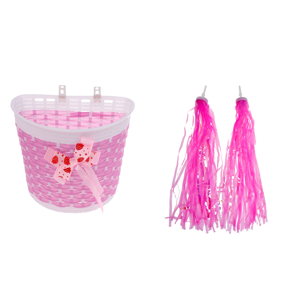Kids Bike Front Basket Pink Shopping Holder for Girls