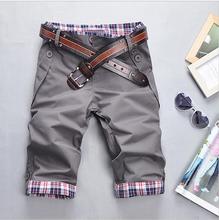 Summer 2015 male shorts hot sale two buckle pocket fashion slim men s shorts causual candy