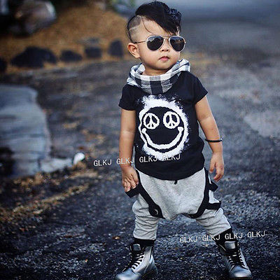 2016 Hot 2pcs Newborn Toddler Infant Kids Baby Boy Clothes T-shirt Tops Pants Outfits Set