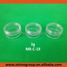 Promotion 250PCS 3g PS Small Clear Round sample Cream Bottle Jars, 3ml Mini DIY plastic container bottles for nail art storage