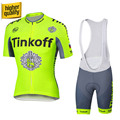 100 Polyester Short Sleeve Cycling Jerseys Quick Dry Pro Team Summer Cycling Clothing Tinkoff 2016 Saxo