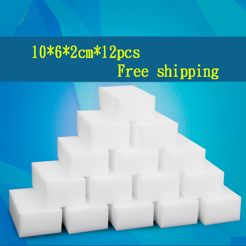 Image of 12pcs/lot 10*6*2cm Magic Sponge Eraser Melamine Cleaner Eco-Friendly White multi-functional Cleaning Kitchen Magic Eraser