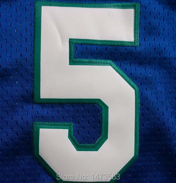 Dallas #5 Jason Kidd Blue Throwback Jersey_02