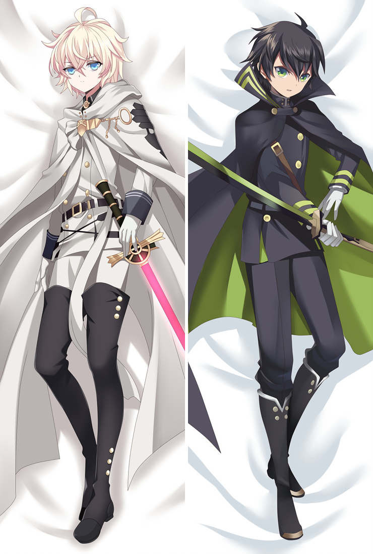 New Anime Owari no Seraph Mikaela Hyakuya Muscle Hugging Body Pillow Case Cover