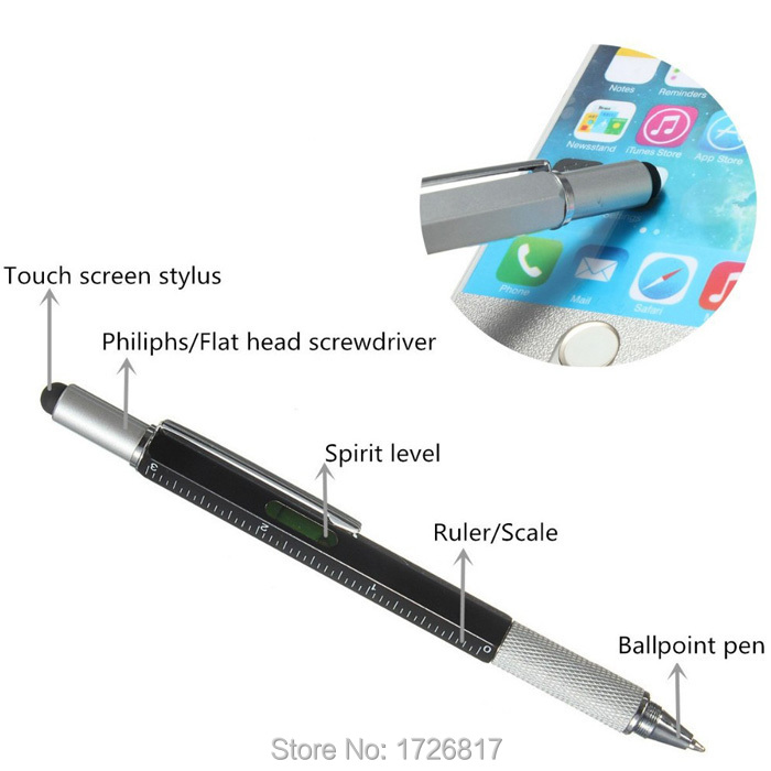 Гаджет  1 pcs Modern Design Overvalue Handy Tech Tool Ballpoint Pen Screwdriver Ruler Spirit Level Multifunction Gift free shipping None Офисные и Школьные принадлежности