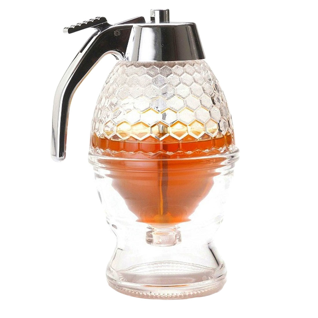 200ML Transparent Honey Drip Dispenser Kitchen Juice Syrup Container Jar Pot