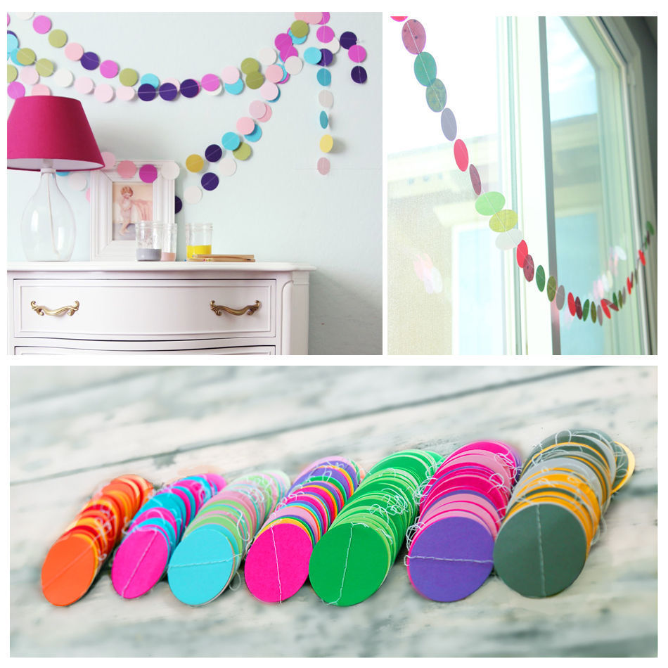 Image of Colorful Hanging Paper Garlands Flora String Wedding Party Birthday Baby Decoration Round Shape New