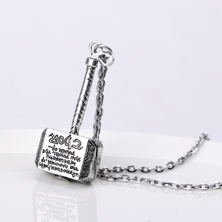 Hot Sale Men Necklace Hammer Thor Classic Collares Pendant Necklace Thor Hammer Mjolnir From The Avengers