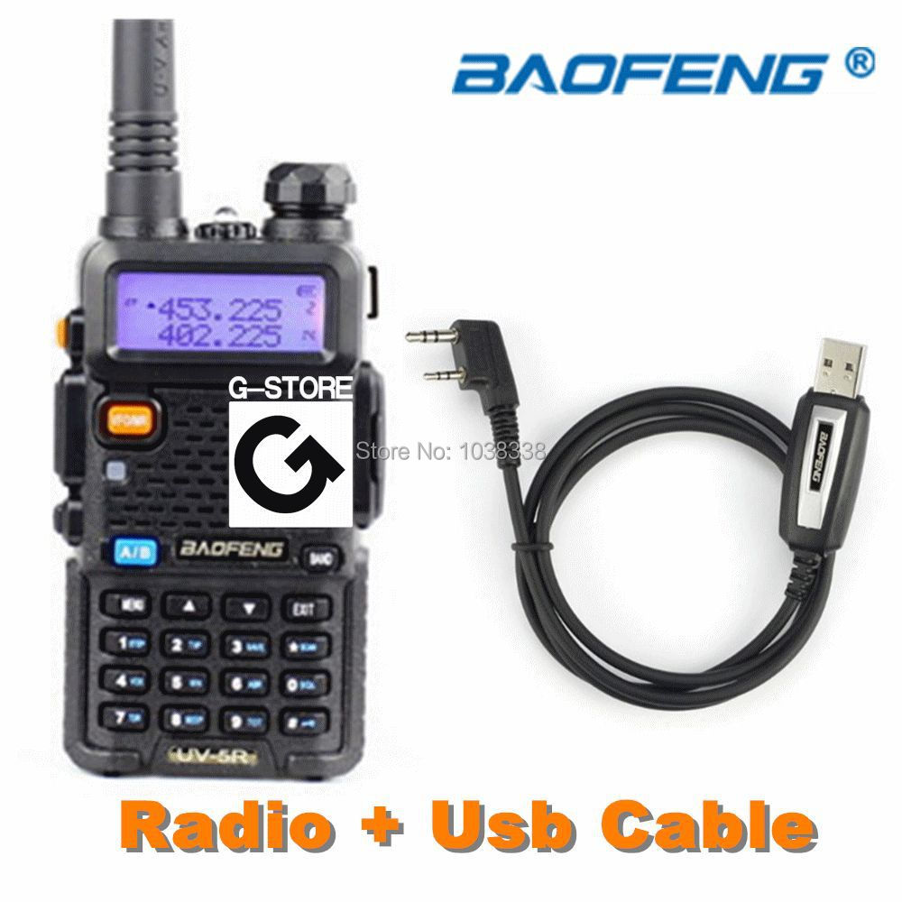 BAOFENG UV 5R Walkie Talkie VHF UHF Dual Band Handheld Tranceiver portable Radio 2 Pin USB