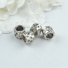 40pcs metal vintage tibetan silver charms big hole beads for European bracelets jewelry making
