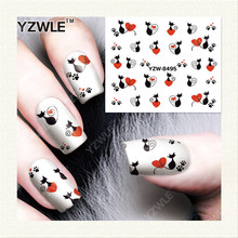 YZWLE 1 Sheet DIY Decals Nails Art Water Transfer Printing Stickers Accessories For Manicure Salon YZW-8495