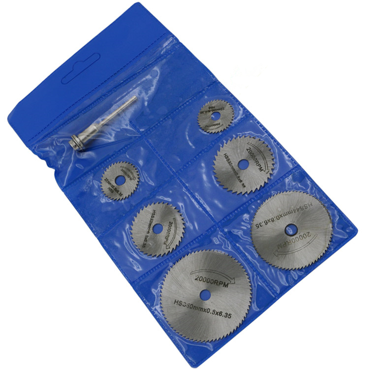 6PCS HSS High-speed-steel Circular Rotary Blade Wheel Discs Mandrel for Metal Dremel Rotary Tools Wood Cutting Saw