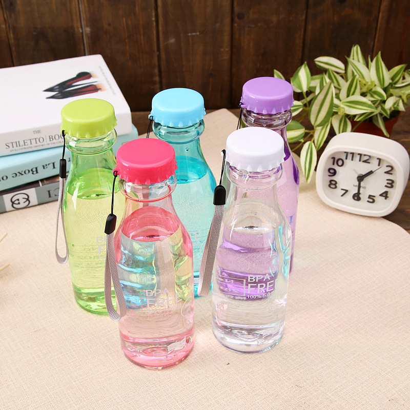 Image of New Design Plastic Water Bottles 550ml Outdoor Multicolor Bicycle Sports Unbreakable Bottle Frosted for Travel Free Shipping