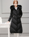 Winter Women Solid Long Slim Down Thick Warm Coat With Hat High Quality Parka Down Coats
