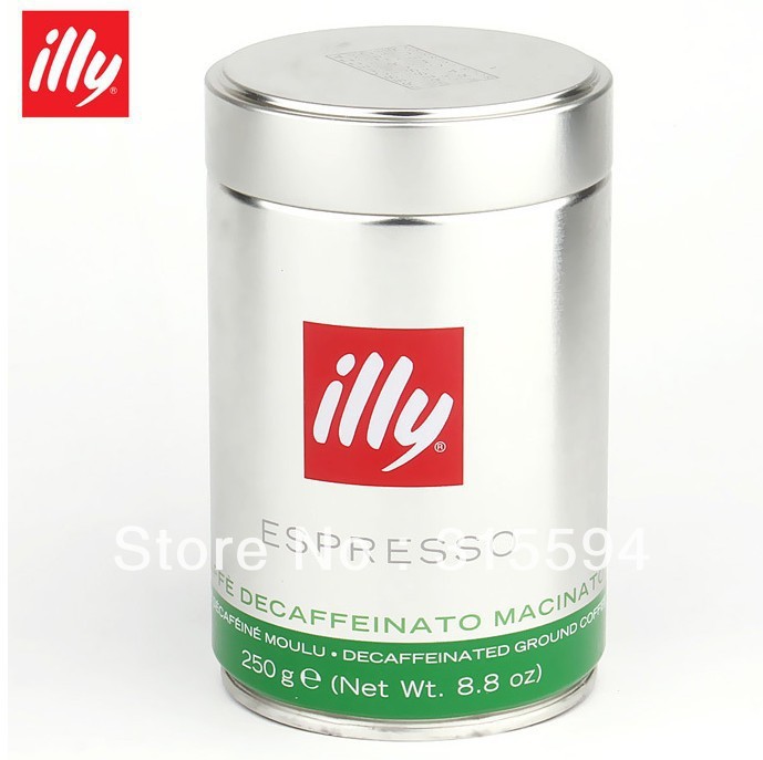 Free shipping illy coffee powder low caffeine 250g green can Certified Goods