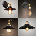 Free shipping retro wall lamp black Vintage copper Edison lamps umbrella iron brace adjustable joint bedroom
