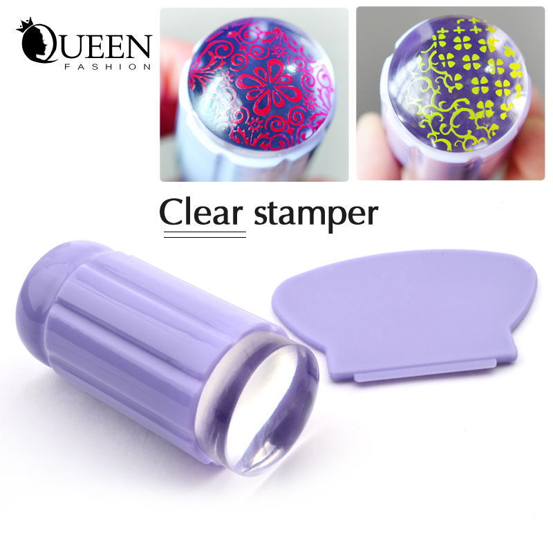 Image of 2016 New 1pcs 2.8cm Transparent Stamp Nail Art Clear Jelly Stamp Scraper Set Polish Stamping Manicure Tools