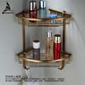 Wall Mounted Antique finish NEW aluminum Bathroom Shower shampoo Shelf Basket Holder Fashion Double Layer MJ