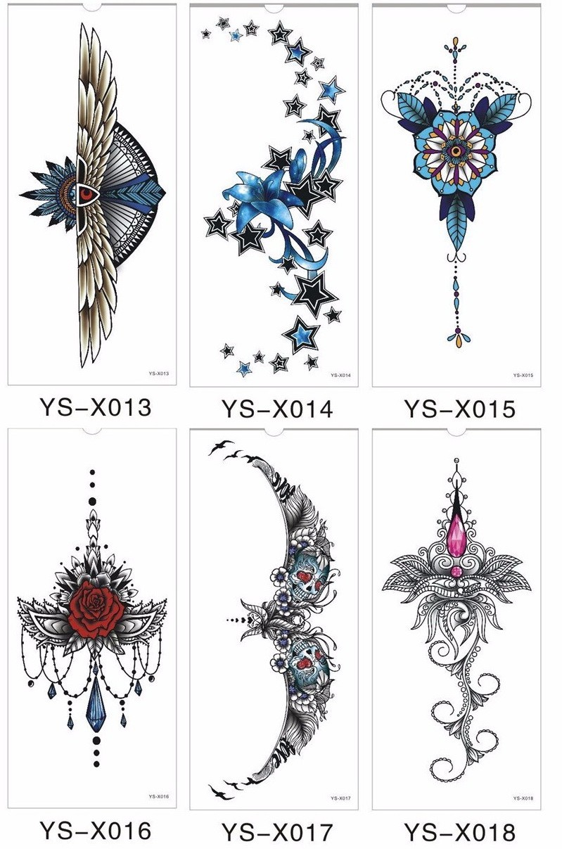 Wholesale Chest Flah Tattoo 24models Large Flower Shoulder