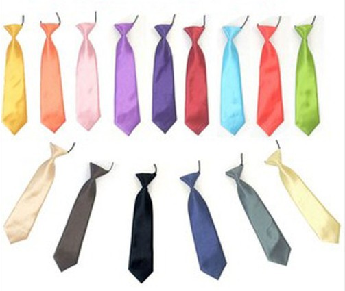 Wholesale Satin Elastic Neck Tie for Wedding Prom Boys Children School Kids
