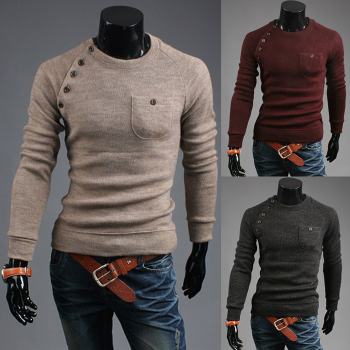 Brand new winter 2015 men\'s round neck long-sleeve...