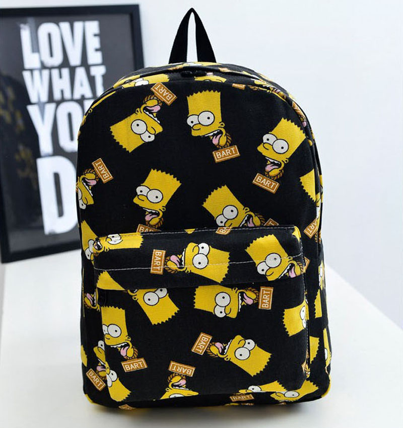 Image of Bart Simpson Backpacks Preppy Style School Bags for Teenagers Girls Fashion Women Canvas Printing Backpacks Satchel Mochilas