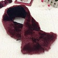 2016 New Fashion Rabbit Fur Collar Twilly Scarf Luxury Brand Designer Winter Scarves For Women Girls