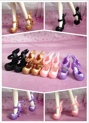 200Pairs/lot NEW Arrival Fashionable Demon Monster Doll Shoes Chinese Dragon Design High-heel 1/6Dolls Short Boots Shoes 4Colors