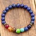 Cool Man Lava Rock Beaded Stretch Bracelets Mala Energy Bracelet Fashion Jewelry Best Gift 2 Color