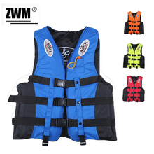 6 Sizes Professional Swimwear Oxford Fabric Adult Life Jacket Foam Vest Survival Suit with Whistle for Swimming Drifting
