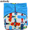simfamily 1PC Reusable Bamboo Charcoal Cloth Diaper Waterproof One Size Pocket Diaper Double Gussets Charcoal