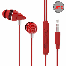 Lot 2 UiiSii F108 Earphone with Microphone 3.5mm Stereo Bass Earbud for iPhone 5 6 Samsung Nokia Xiaomi Huawei PC Computer iPad