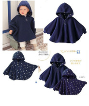 100% New 2016 Fleece Combi Baby Coat Babe Cloak Two-sided Outwear Floral Baby Poncho Cape Infant Baby Coat Children’s Clothing